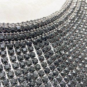 WHBM Black Beaded Curtain Statement Choker